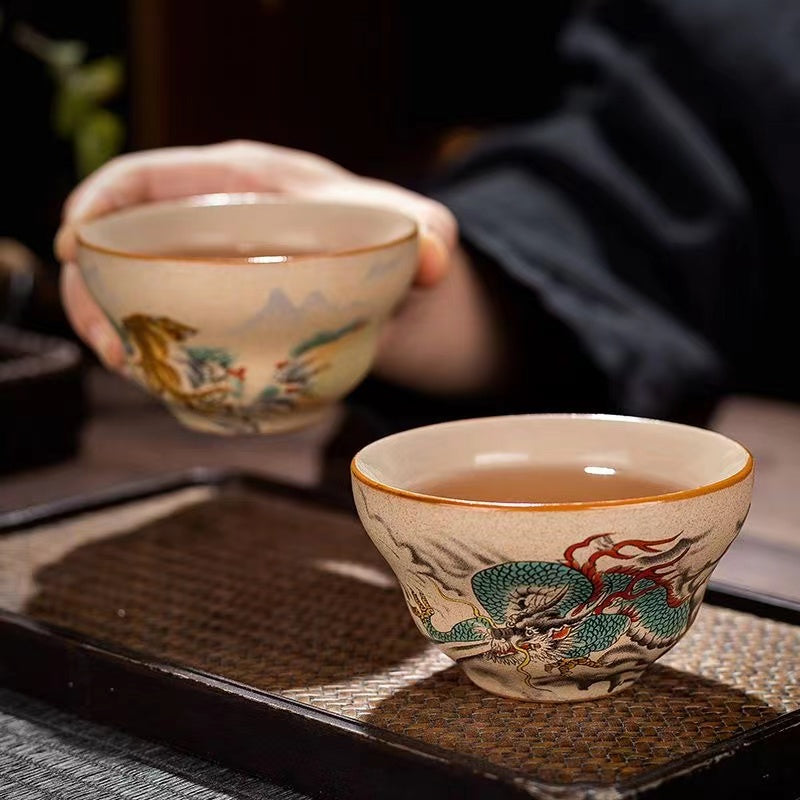 Coarse pottery restoring the ancient Chinese zodiac Teacup