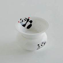 Load image into Gallery viewer, Red Panda White Porcelain Tea Hourglass Tea Filter
