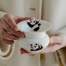 Load image into Gallery viewer, Red Panda White Porcelain Tea Hourglass Tea Filter
