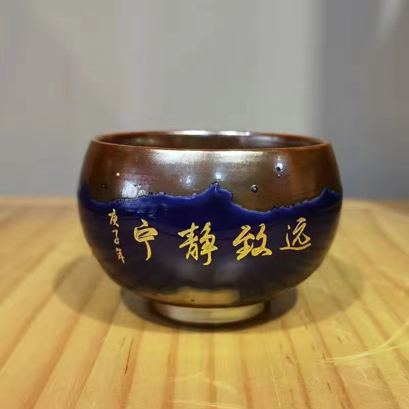 Master Collection---- Kiln master cup antique rough pottery tea cup large tea cup(M421)