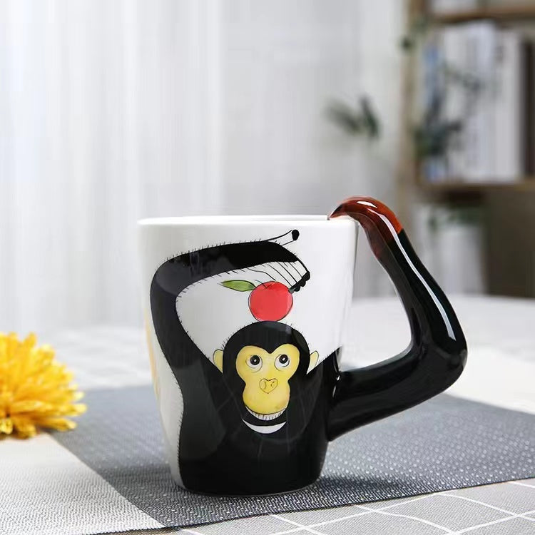 Creative cartoon ceramic cup 3D animal mug