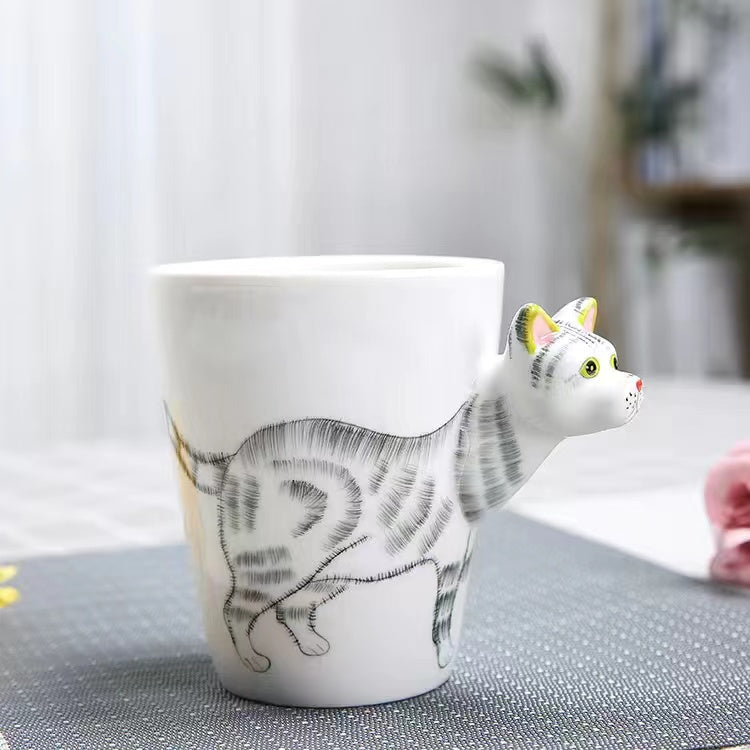 Creative cartoon ceramic cup 3D animal mug