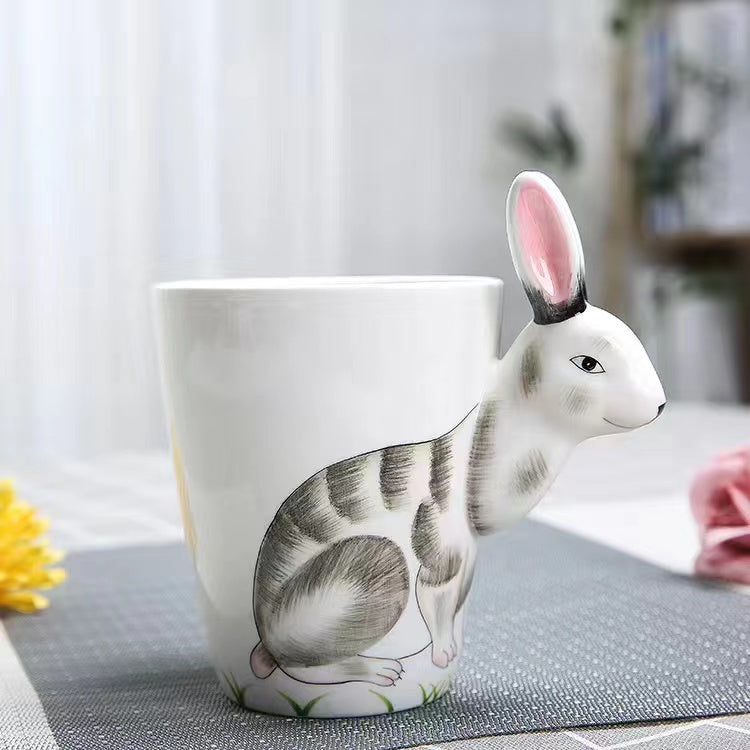 Creative cartoon ceramic cup 3D animal mug