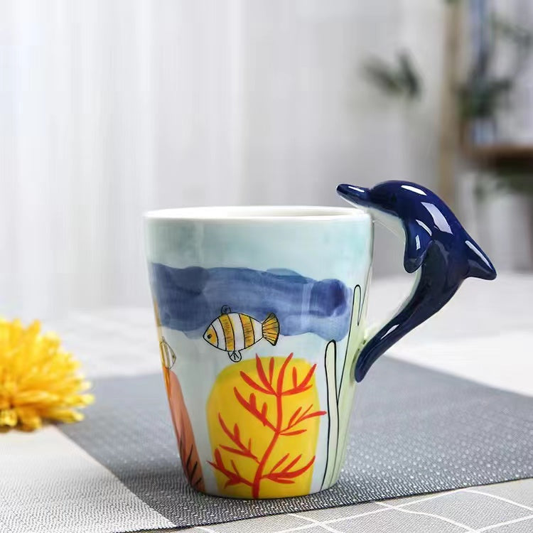 Creative cartoon ceramic cup 3D animal mug