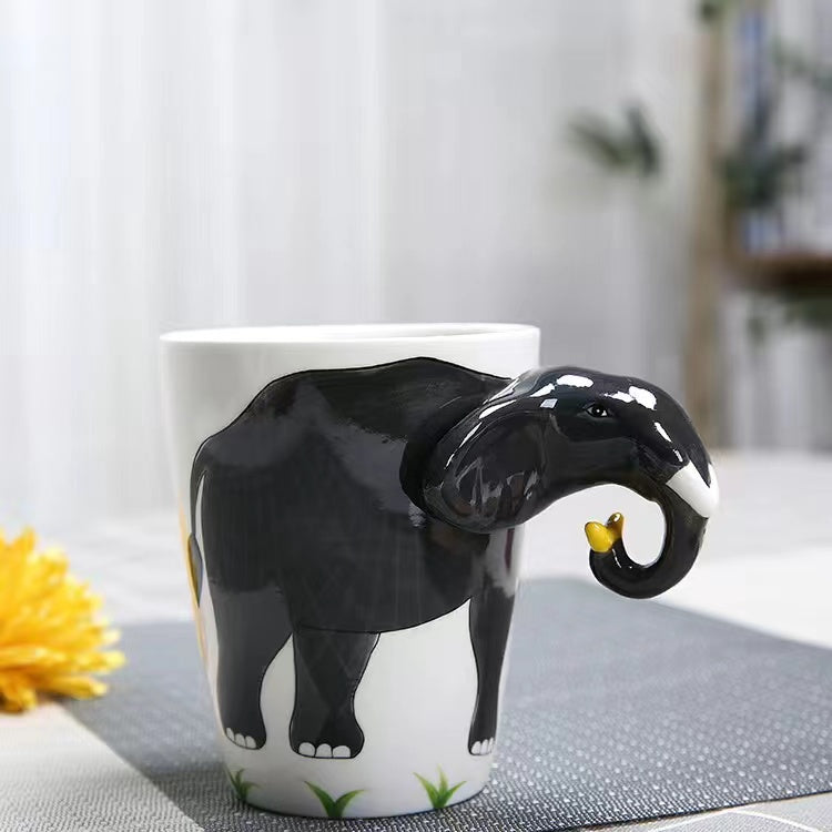 Creative cartoon ceramic cup 3D animal mug