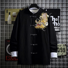 Load image into Gallery viewer, Cotton and linen Chinese style embroidered dragon jacket
