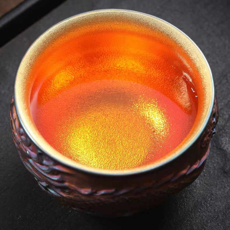 Master Collection----High-grade starry sky large lacquer gold master cup master handmade gilt cup Tea cup (M424)