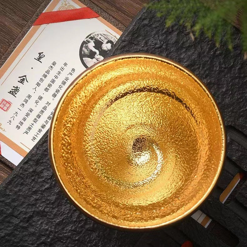 Master Collection----- Spiral Partridge Gold Master Pure Hand Gilded Cup Tea Cup(M434)