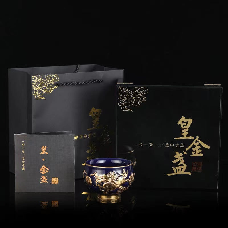 Master Collection-----Qilin and Pearl Gold Master Cup Gold  Tea Cup(M441)