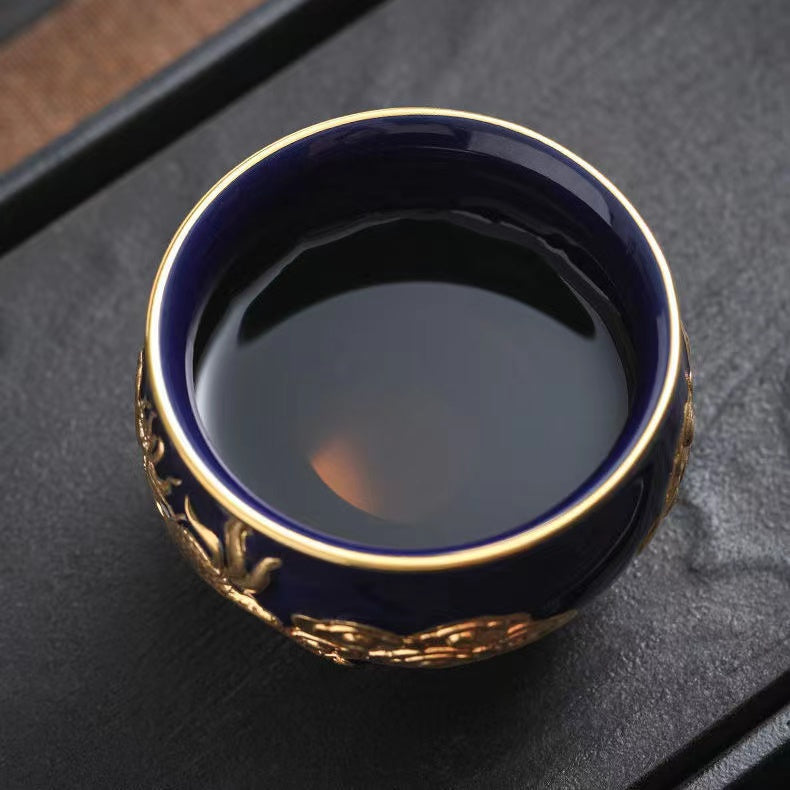 Master Collection-----Qilin and Pearl Gold Master Cup Gold  Tea Cup(M441)