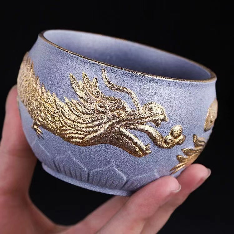 Master Collection-----Chaishao Golden Dragon Master Cup Pure Handmade Tea Cup(M439)