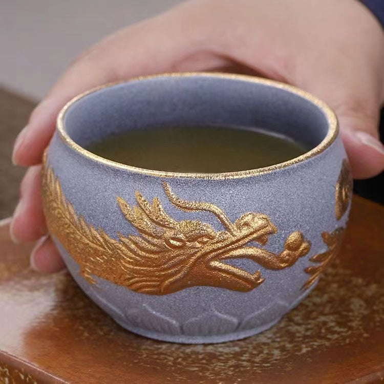 Master Collection-----Chaishao Golden Dragon Master Cup Pure Handmade Tea Cup(M439)