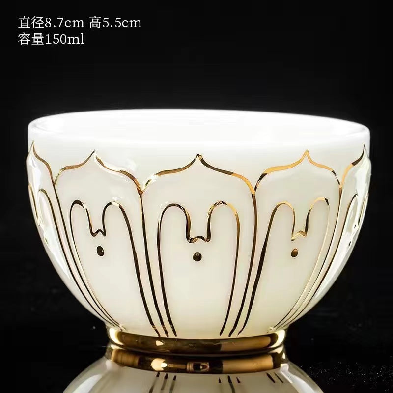 Master Collection-----Qilin and Pearl Gold Master Cup Gold  Tea Cup(M443)