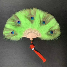 Load image into Gallery viewer, Peacock Feather Fan
