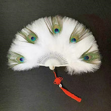 Load image into Gallery viewer, Peacock Feather Fan
