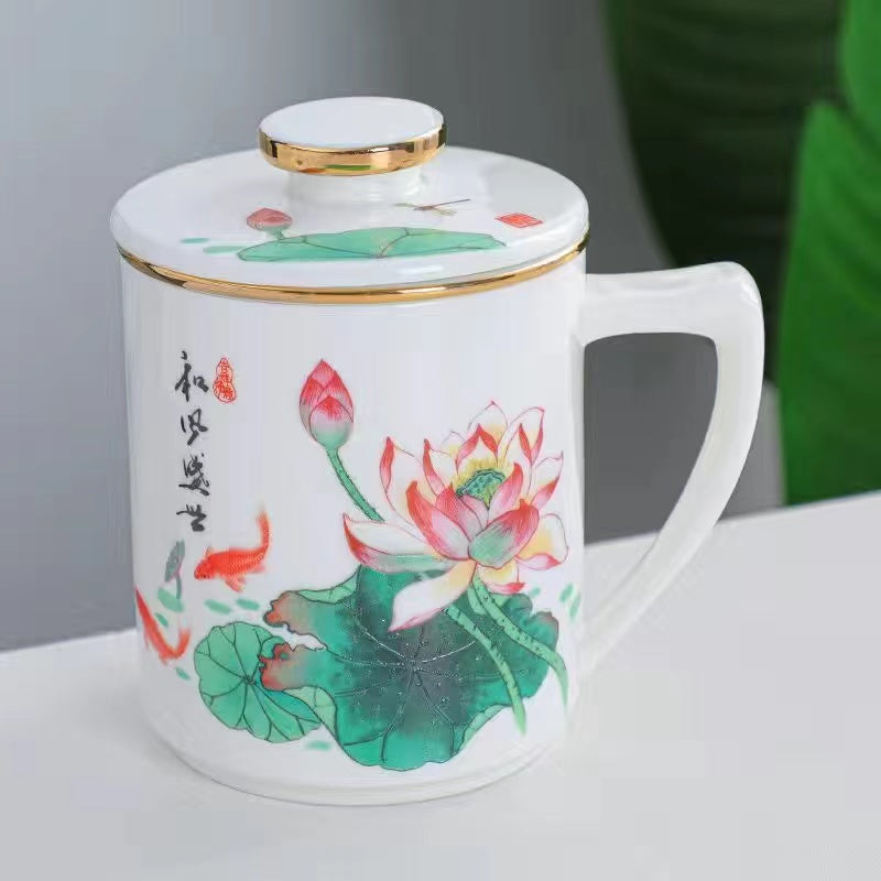 Sheep fat jade cup tea separating cup