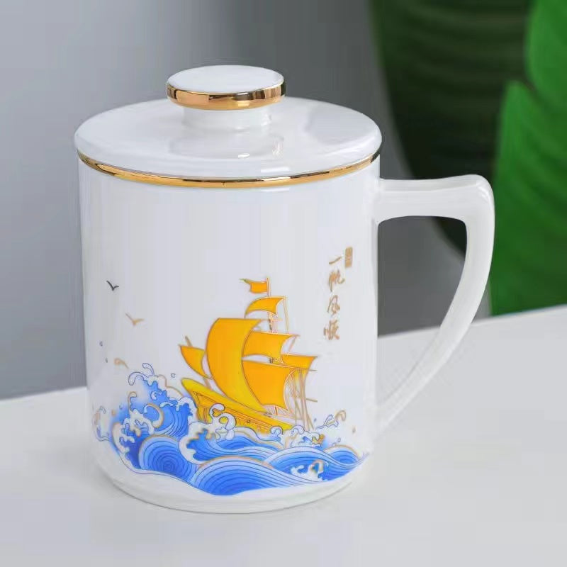 Sheep fat jade cup tea separating cup