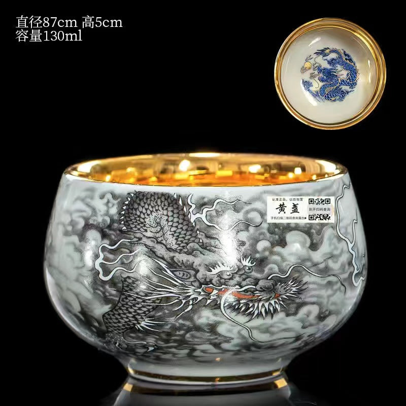 Master Collection----24K A gilt dragon cup handmade by a master craftsman Teacup (M451)