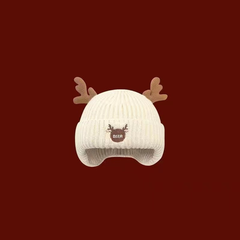 Christmas Gift Cute antler woolen hat