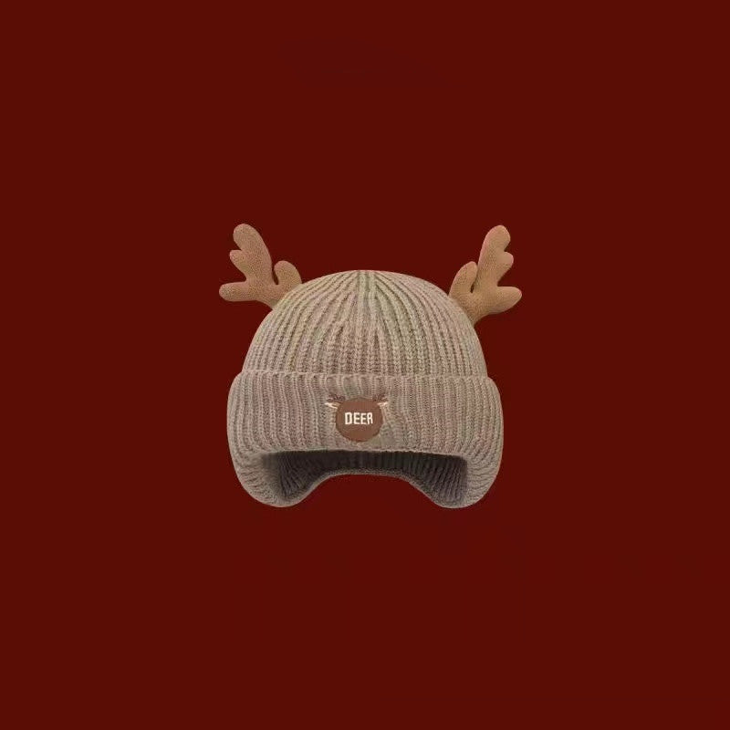 Christmas Gift Cute antler woolen hat