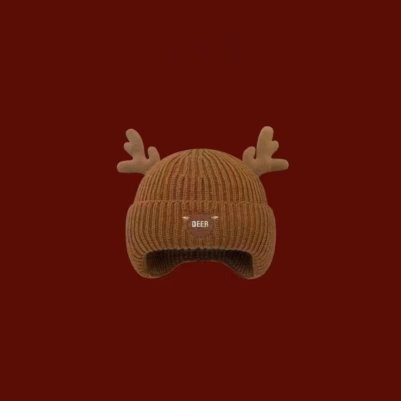 Christmas Gift Cute antler woolen hat