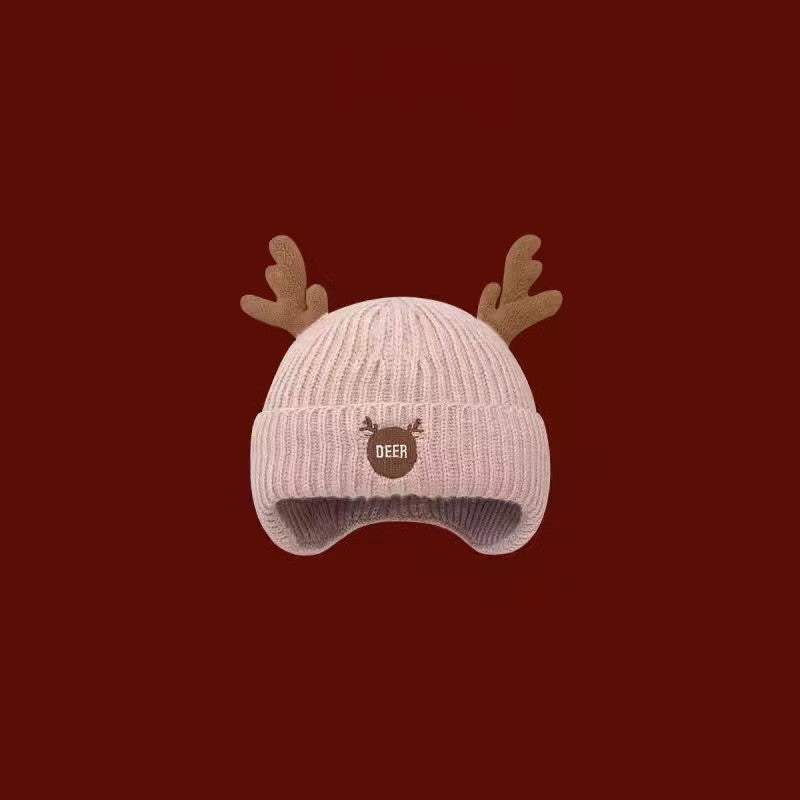 Christmas Gift Cute antler woolen hat