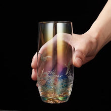 Load image into Gallery viewer, Ruihetu Glowing Gold and Silver Fired Crystal Glass Teacup

