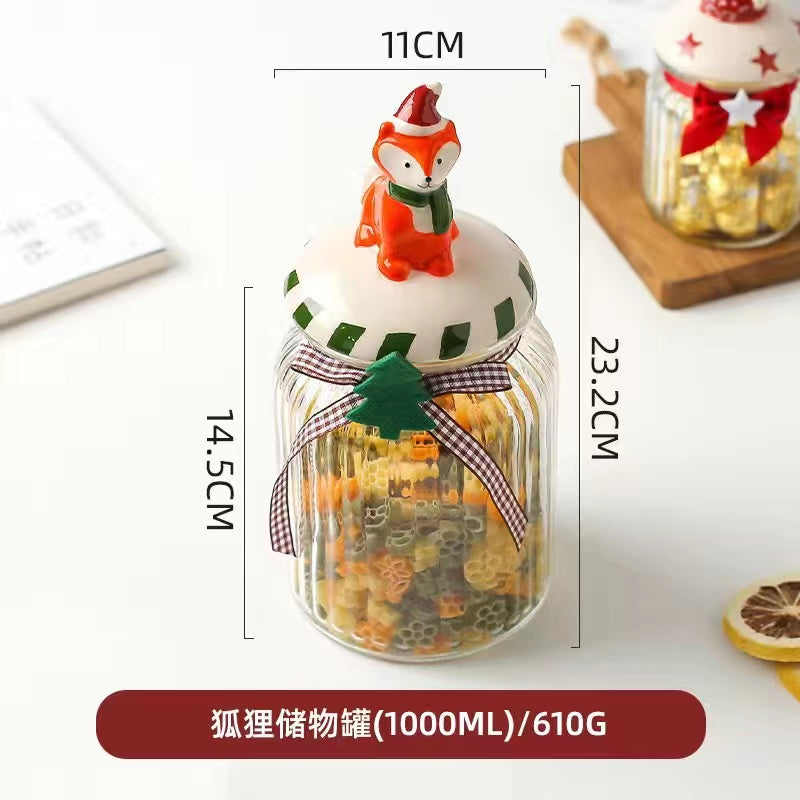 Kawashimaya Christmas Sealing Jars Glass Jars Food Grade Candy Jars