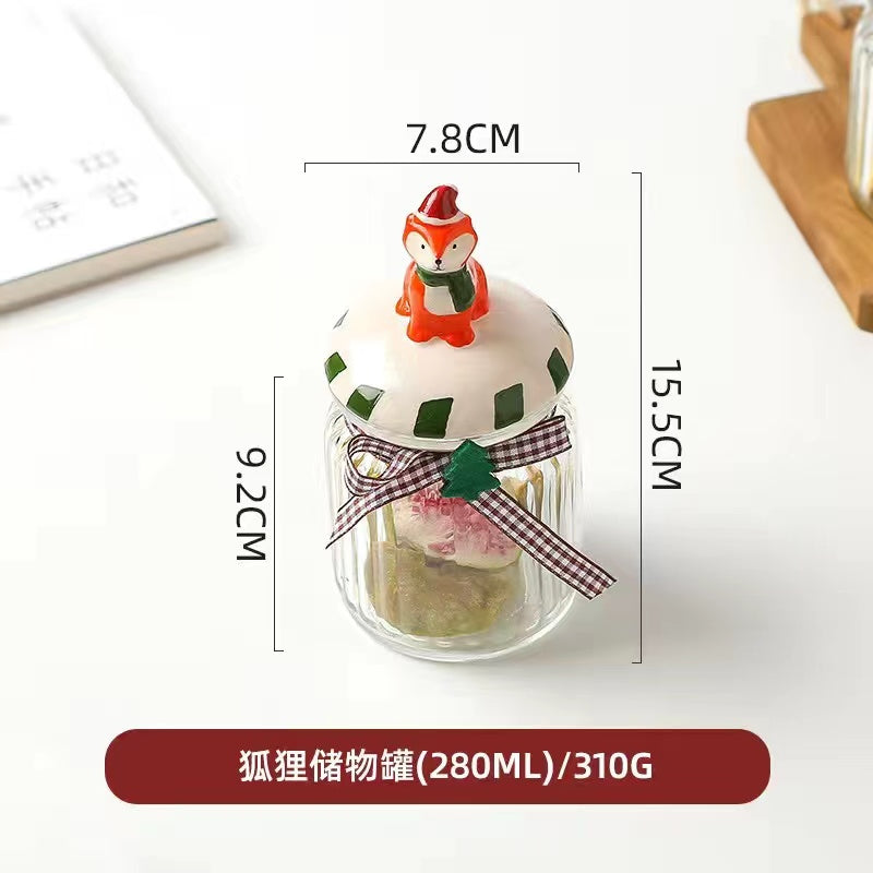 Kawashimaya Christmas Sealing Jars Glass Jars Food Grade Candy Jars