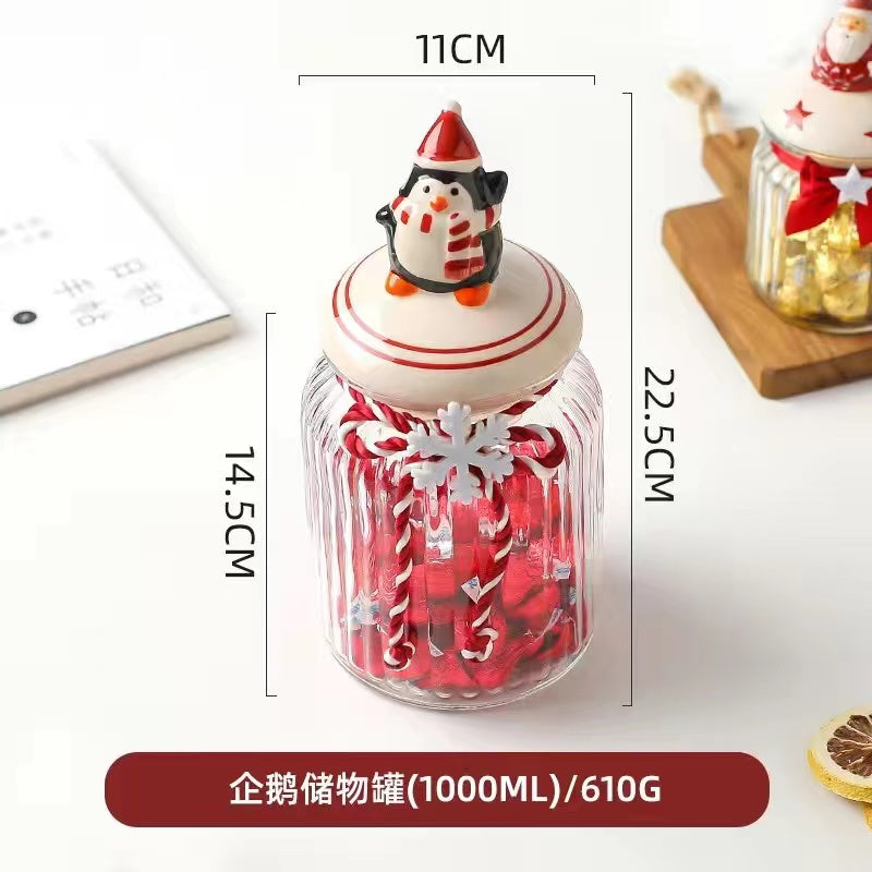 Kawashimaya Christmas Sealing Jars Glass Jars Food Grade Candy Jars