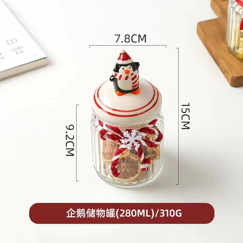 Kawashimaya Christmas Sealing Jars Glass Jars Food Grade Candy Jars