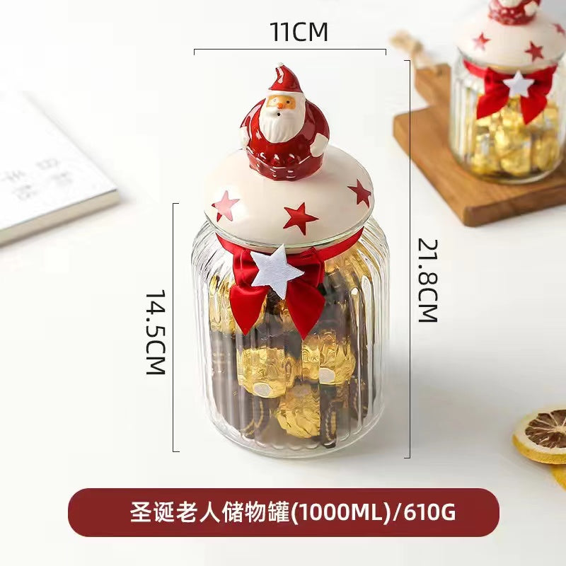 Kawashimaya Christmas Sealing Jars Glass Jars Food Grade Candy Jars