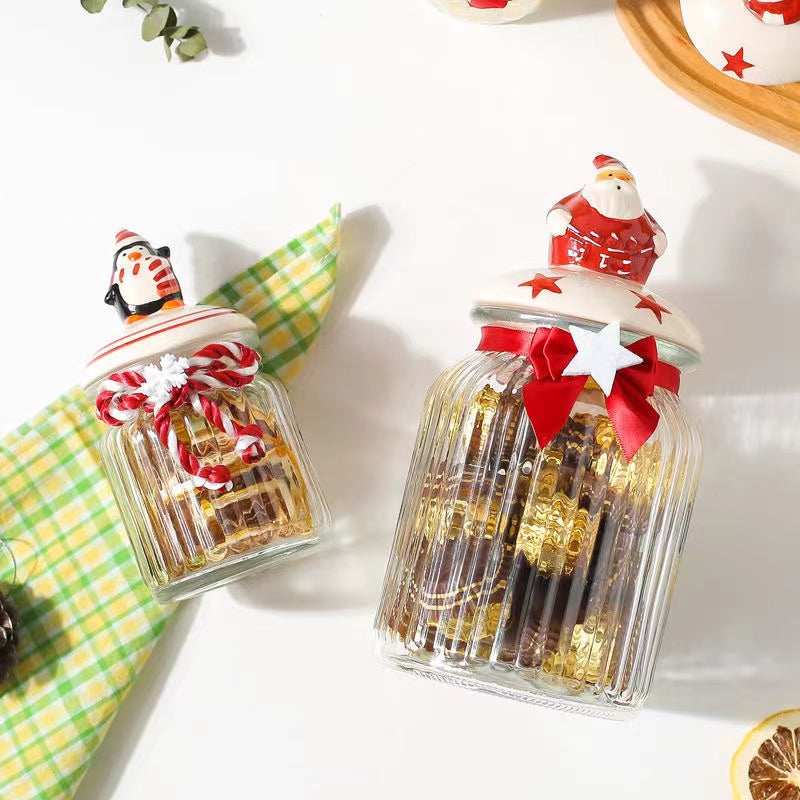 Kawashimaya Christmas Sealing Jars Glass Jars Food Grade Candy Jars