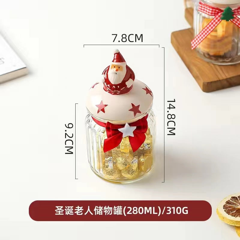 Kawashimaya Christmas Sealing Jars Glass Jars Food Grade Candy Jars