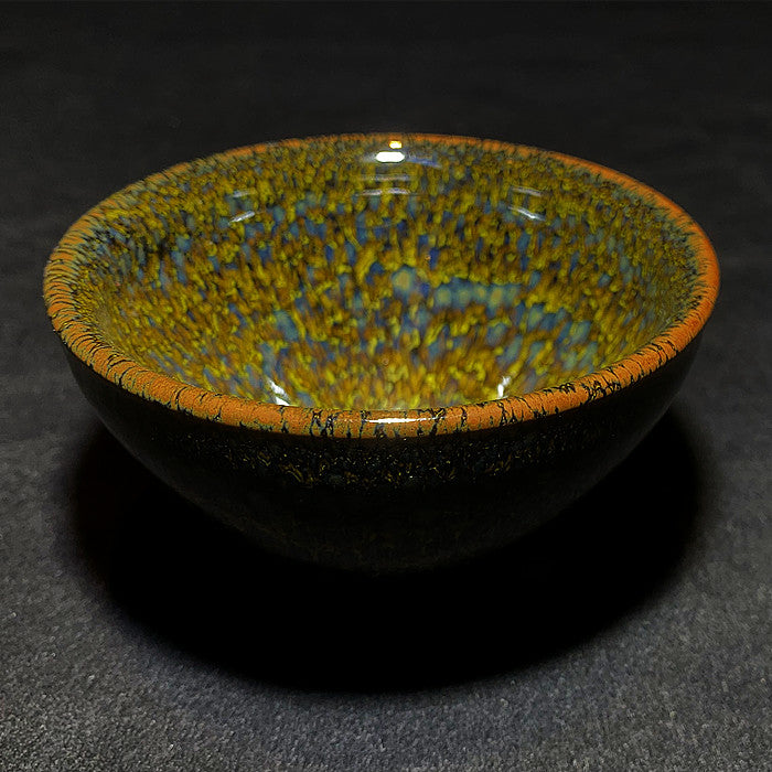 Golden Blue Peacock Tea Cup