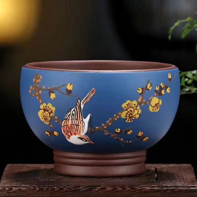 Yixing Purple Sand Tea Cup Large Capacity Hand-Painted Kung Fu Cup