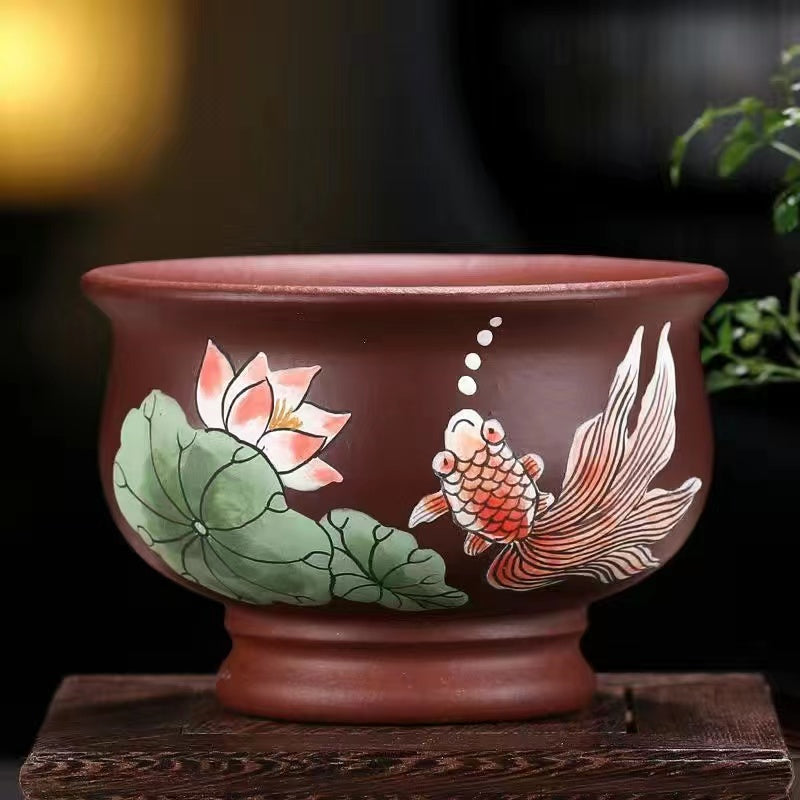 Yixing Zisha Clay Painting Gong Cup Flower and Bird Tea Cup