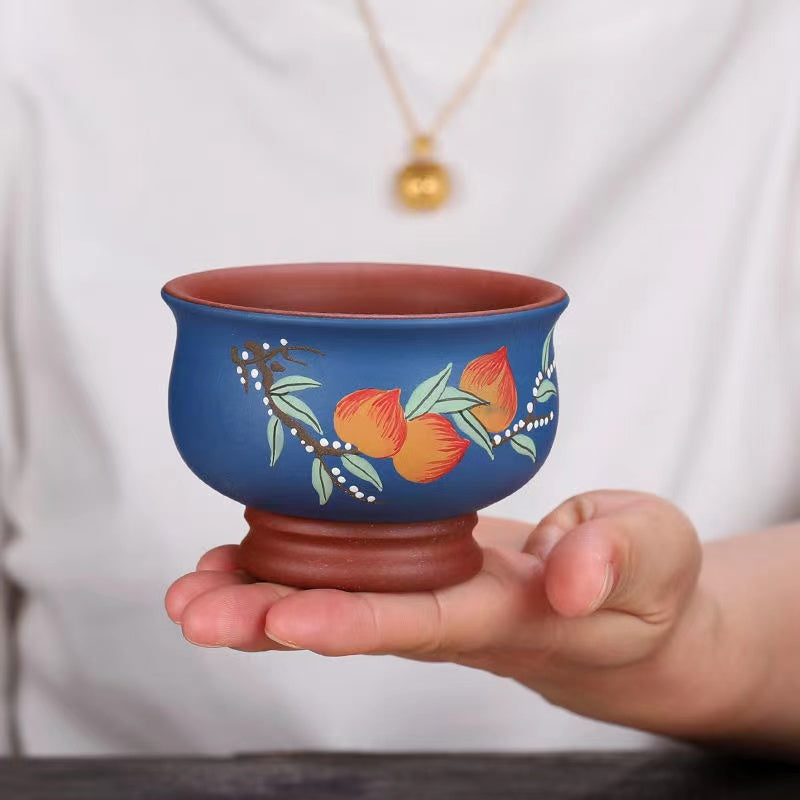 Yixing Zisha Clay Painting Gong Cup Flower and Bird Tea Cup