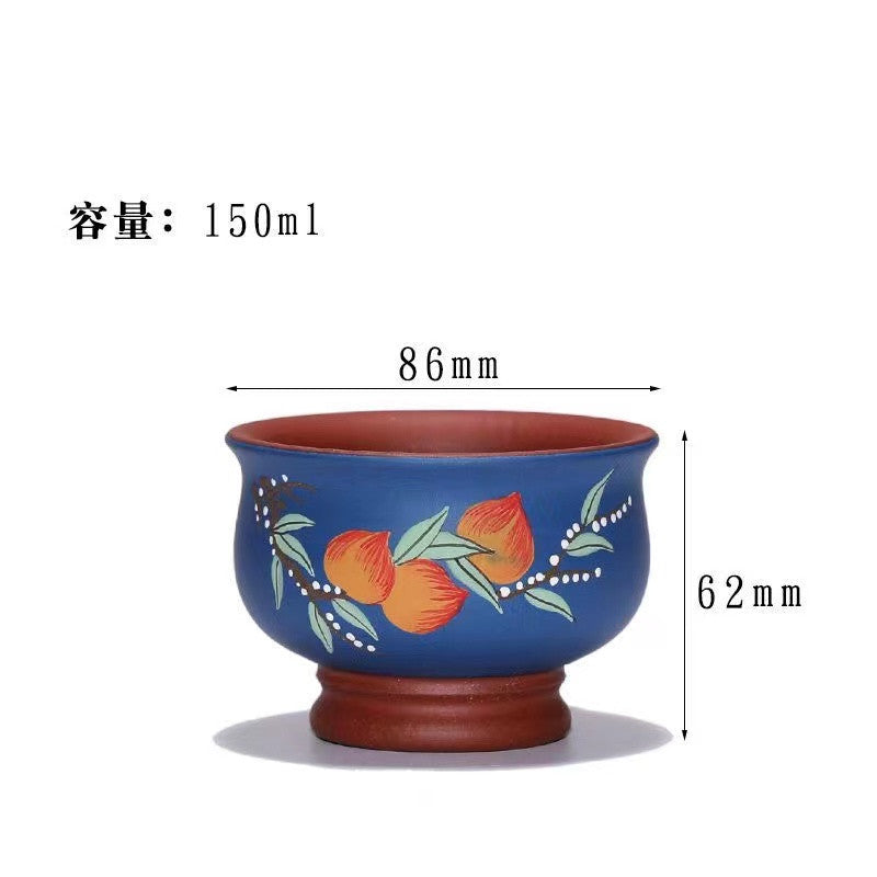 Yixing Zisha Clay Painting Gong Cup Flower and Bird Tea Cup