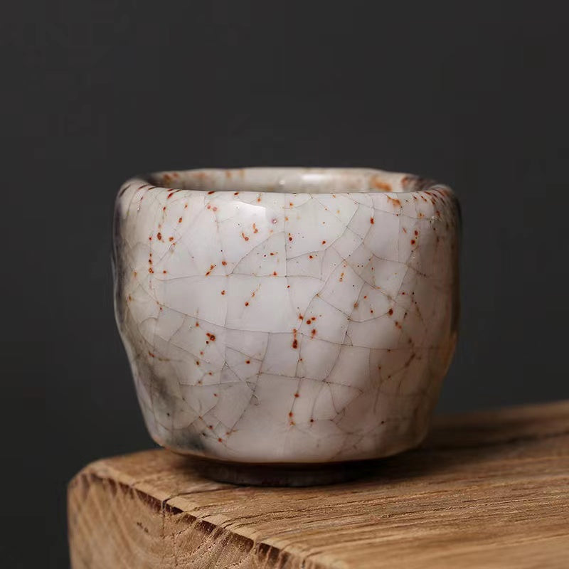 Master Collection----High-end Shino-yaki Wood-fired White Classic Hand-crafted Teacup(M456)