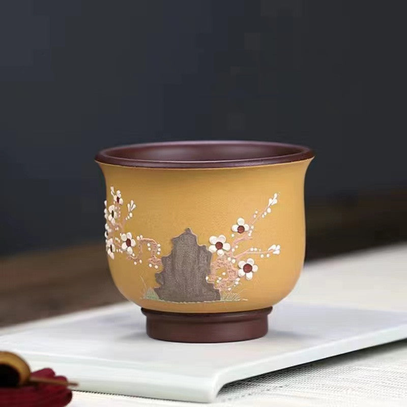 Hand-painted Yixing Purple Sand Tea Cups