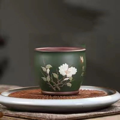 Hand-painted Yixing Purple Sand Tea Cups