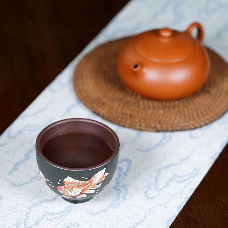 Purple sand hand-painted Teacup