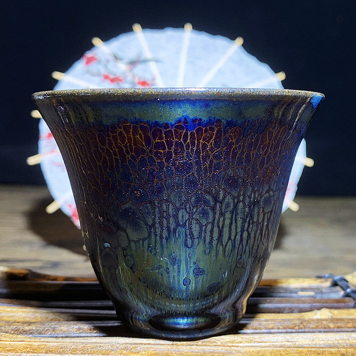 Master Collection---Blue Siren Colourful Peacock Tea Cup(M476)