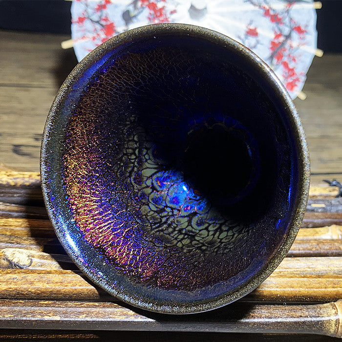 Master Collection---Blue Siren Colourful Peacock Tea Cup(M476)