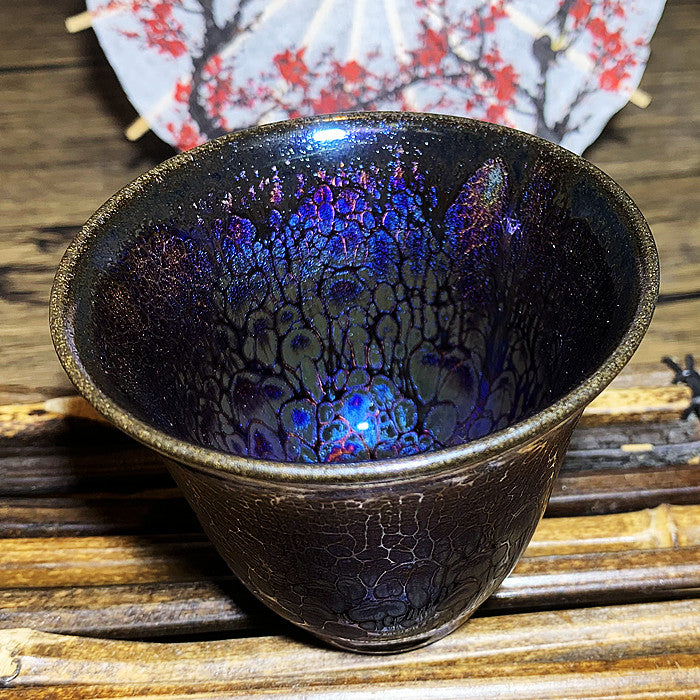 Master Collection---Blue Siren Colourful Peacock Tea Cup(M476)