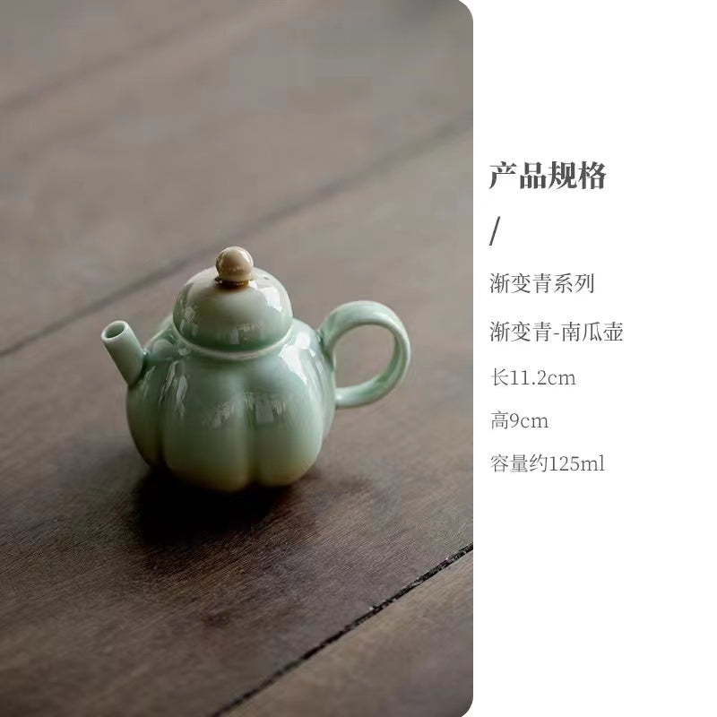 Gradient Green Pumpkin Pot Tea