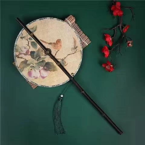 Ancient style printing classical hanging waist fan