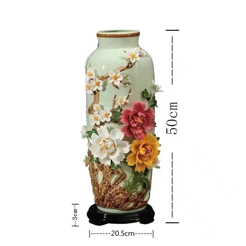 Jingdezhen ceramic vase Peony handmade porcelain