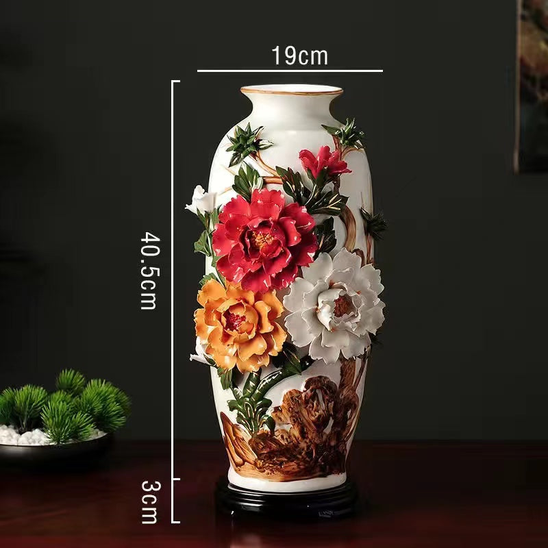 Jingdezhen ceramic vase Peony handmade porcelain